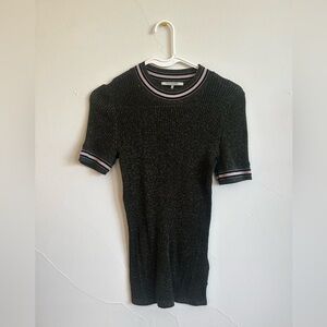 *Excellent Pre-Loved* Scotch & Soda Metallic Lurex Ribbed Top In Combo H